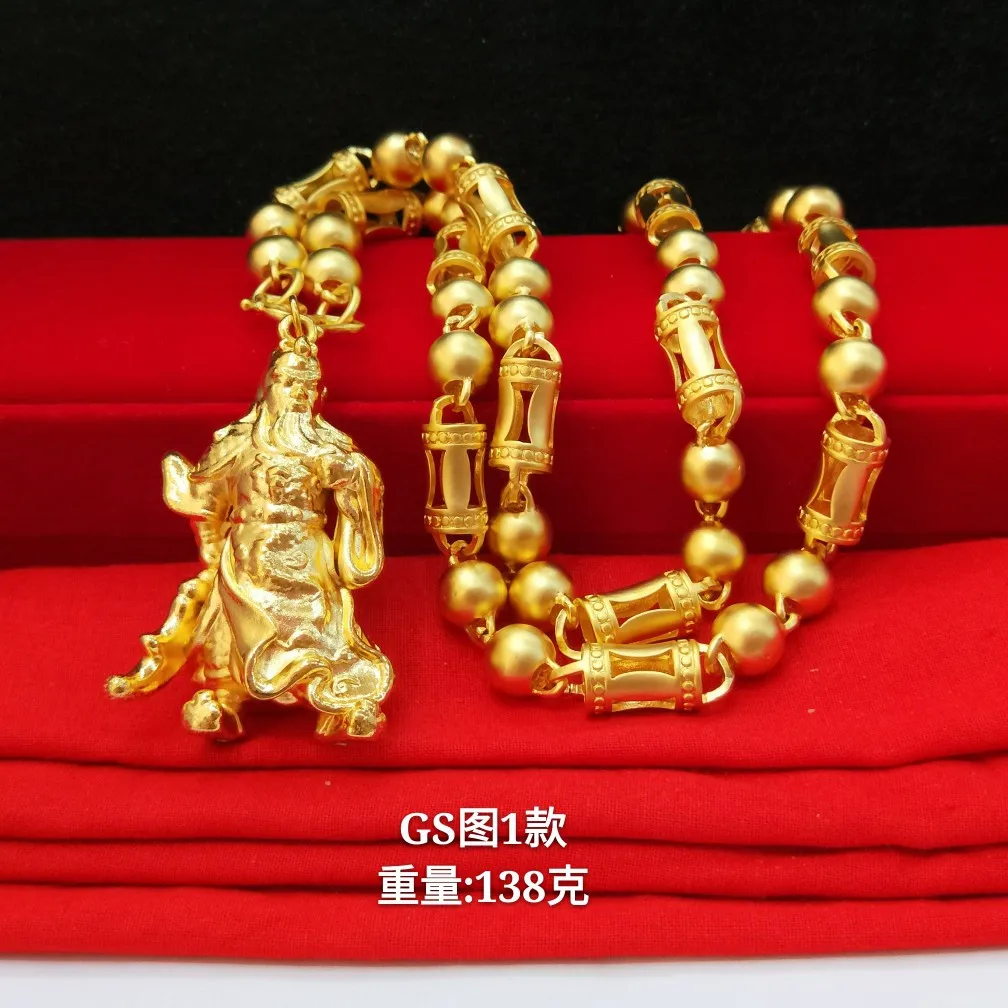

Мужское ожерелье-подвеска Guan Gong, золото 24 карата, Au999 | 3d Гуань Гун, твердый символ верности и органичества.