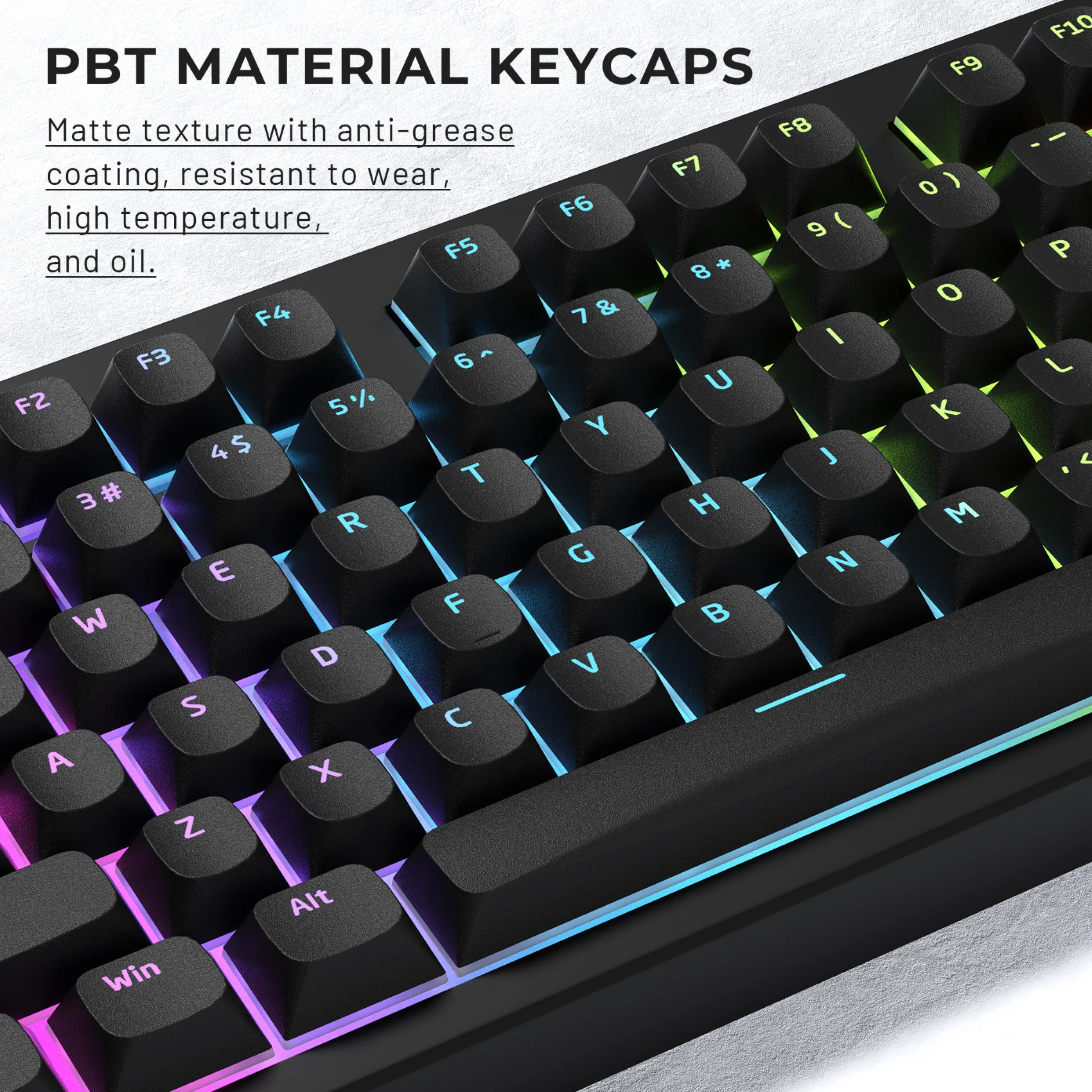 XVX Horizon Line Pudding Keycaps Shine Through PBT Key Cap Set per tastiera meccanica 117 tasti in bianco e nero