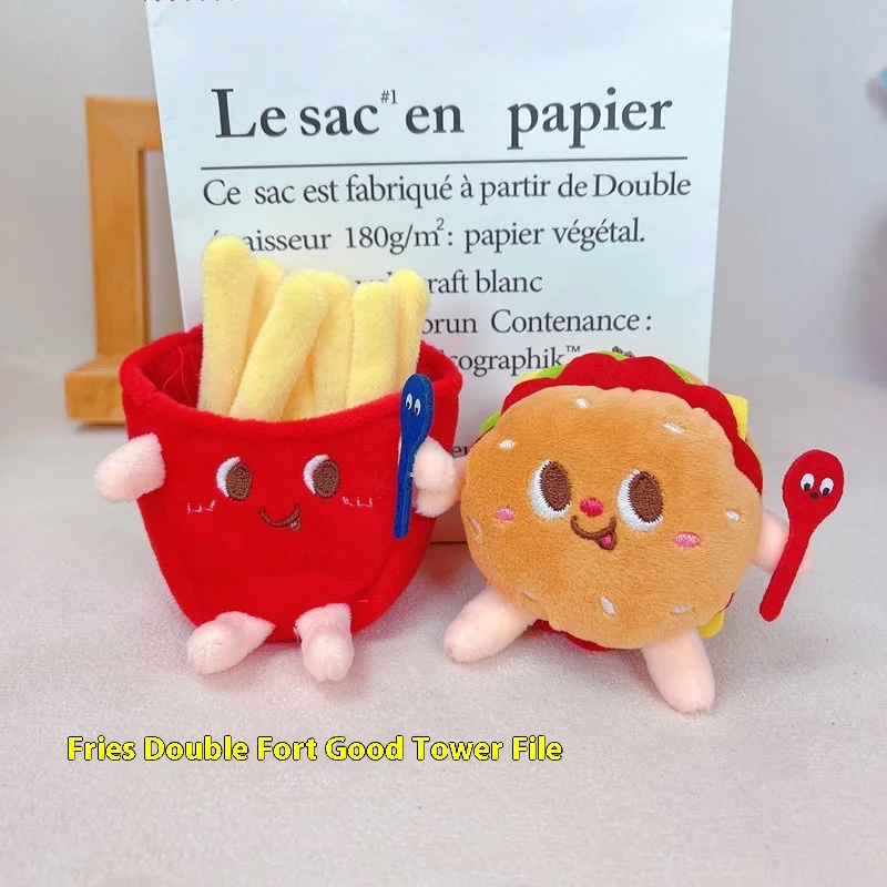 แฮมเบอร์เกอร์ตุ๊กตา Plush พวงกุญแจไก่ขา French Fries ตุ๊กตาของเล่นตุ๊กตายัดไส้ตุ๊กตา Plush จี้เด็กของขวัญของเล่น