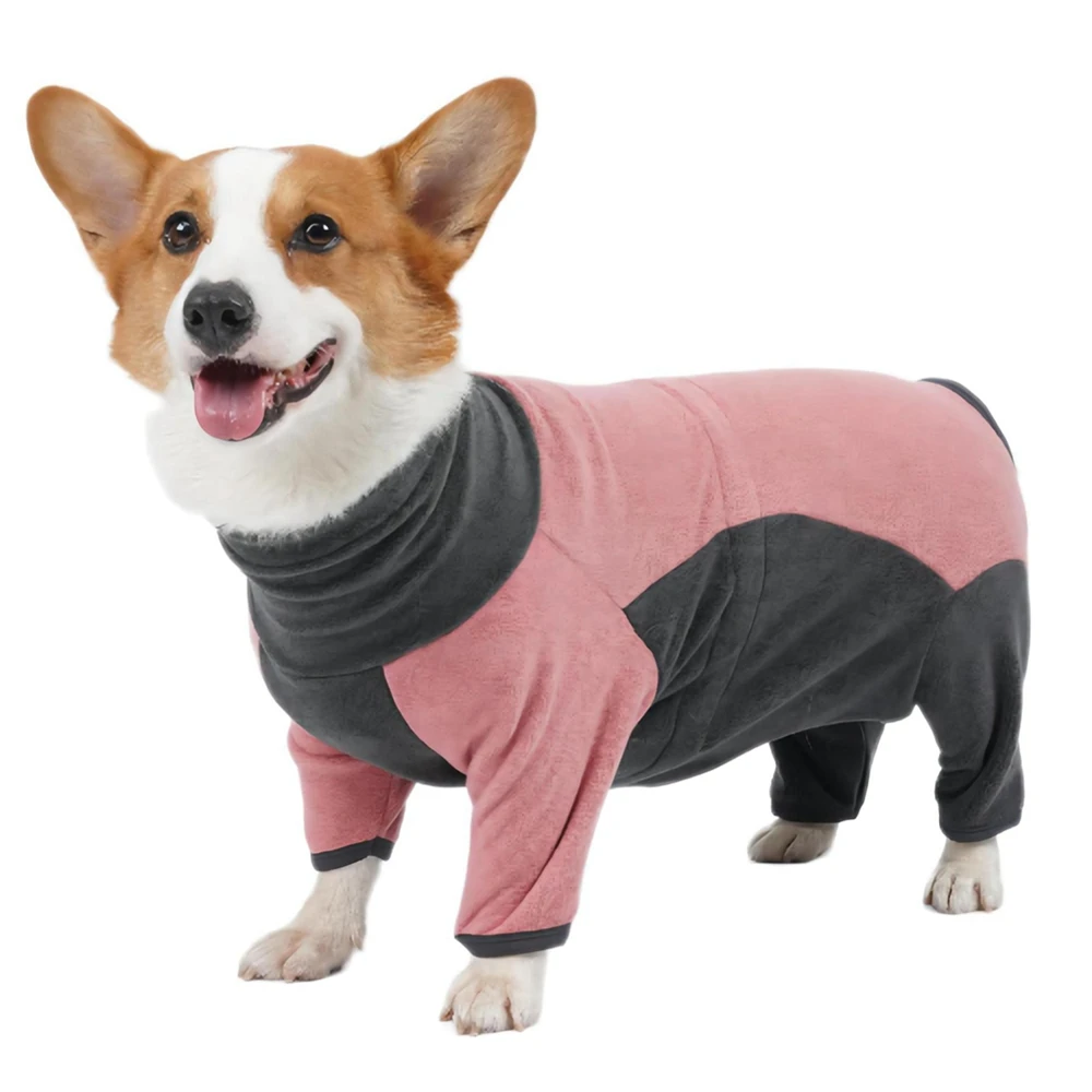 Dog Winter Coat Cozy Onesie Warm High Collar Easy Wear And Off Windproof Warm Dog Coats Jackets