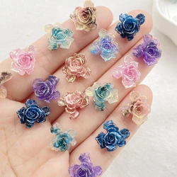 30Pcs Mixed Nail Art Resin Colorful Flowers Series Charms Rhinestones DIY Craft For Nail 3D Decorations Jewelry