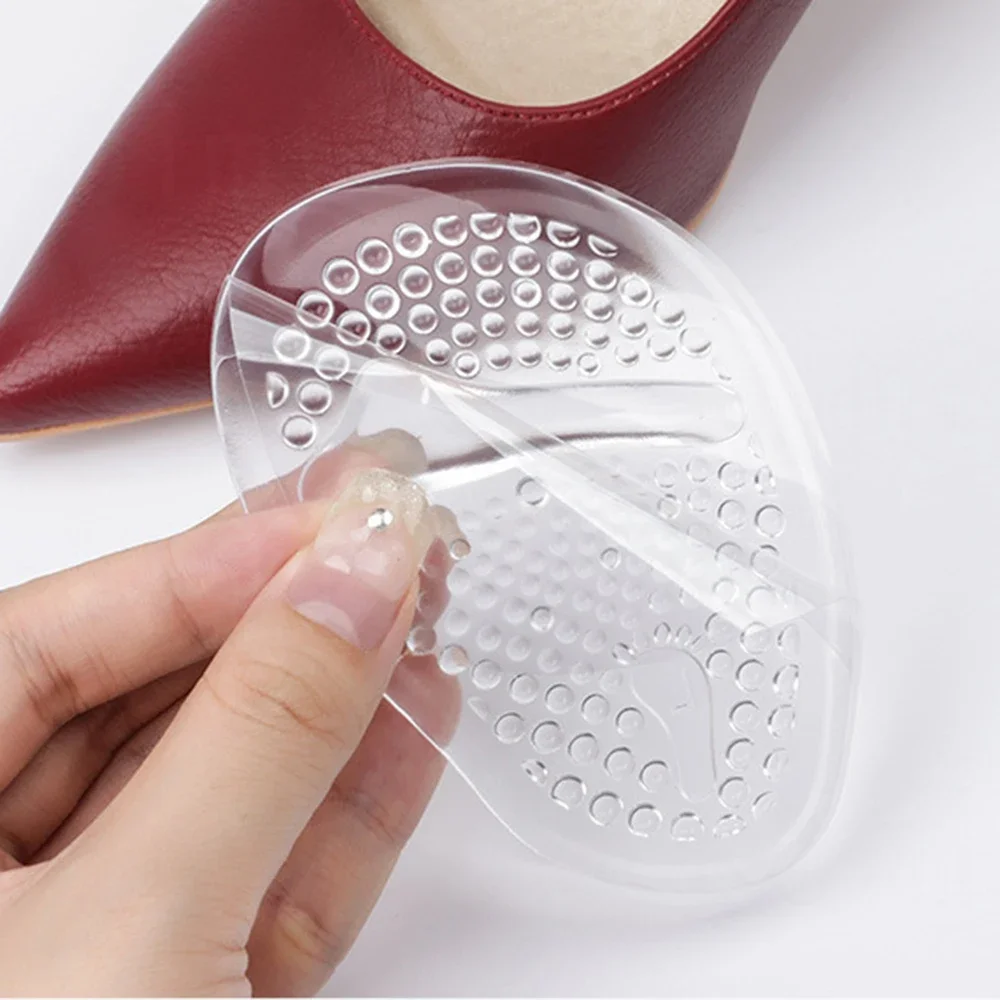 2ペアの滑り止め前足パッド、ハイヒール、厚い衝撃吸収ハーフサイズパッド、汗吸収、通気性のあるマッサージ、滑り止めパッド