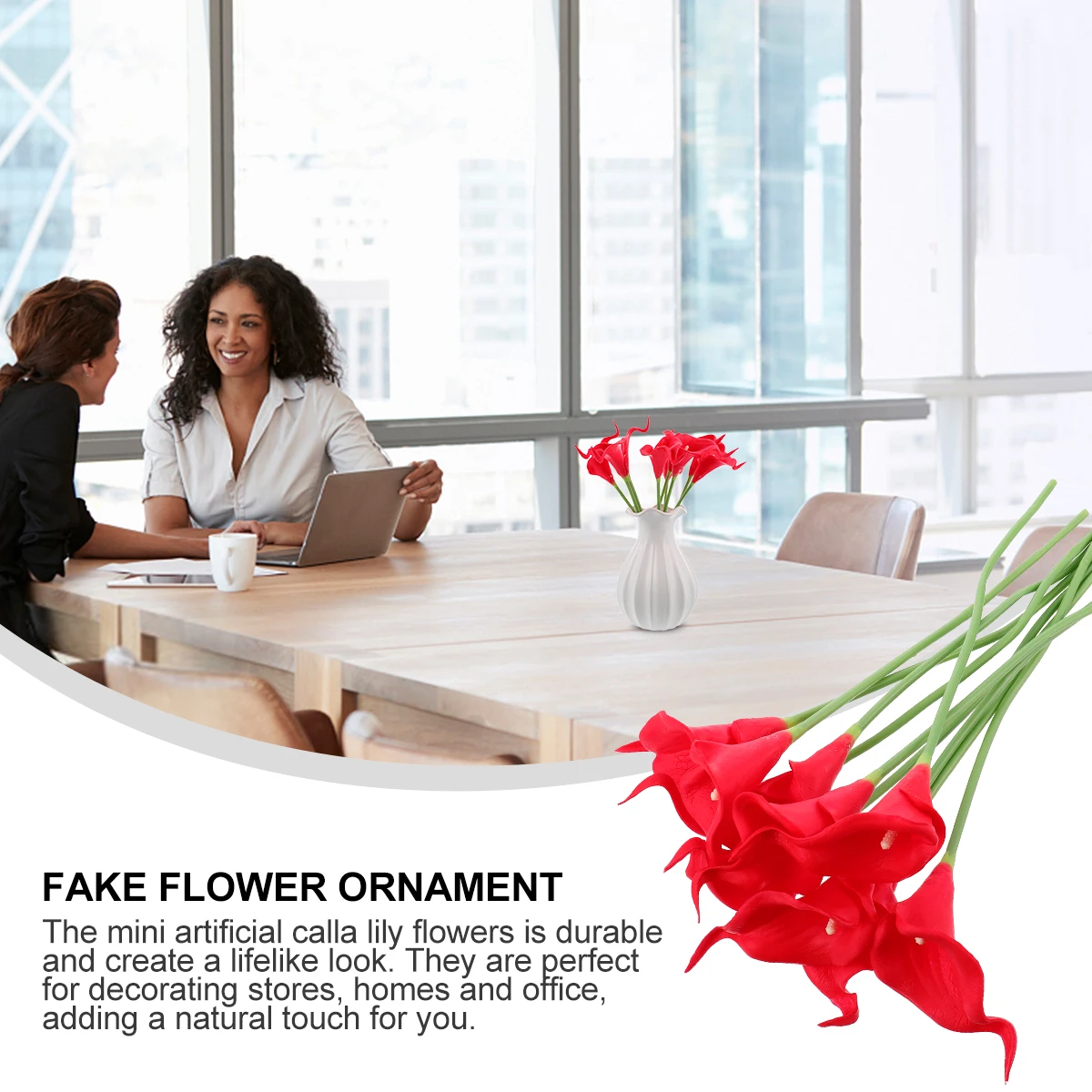 

10 Pcs Decorations Simulation Fake Flower Adornment Vase Red Ornament Artificial Bride