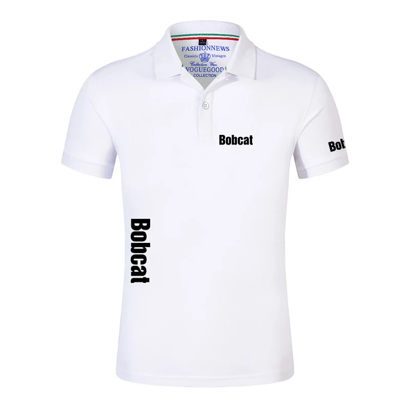 2022 Bobcat Heavy Equipment Men's New High Quality Polo Shirt Summer Casual Harajuku Breathable Print Short Sleeve Top Clothing