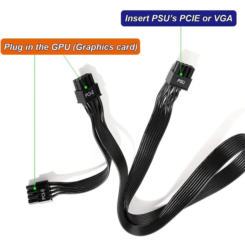 كابل طاقة GPU لـ EVGA G + G2 ، G3 ، G5 ، GA ، GM ، B3 ، B5 ، T2 ، وحدات ، PSU ، VGA ، ذكر إلى ثنائي PCIe ، 8 ، 6 + 2 Pin