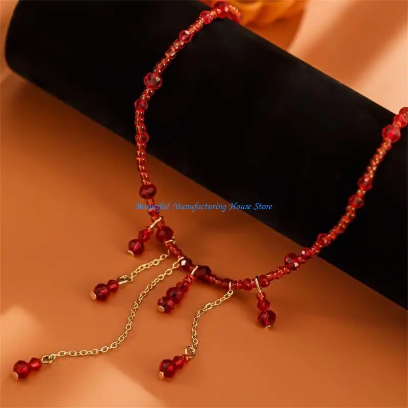 E56A Halloween Beaded Necklace Jewelry Adjustable Necklace for Fashion Individuals