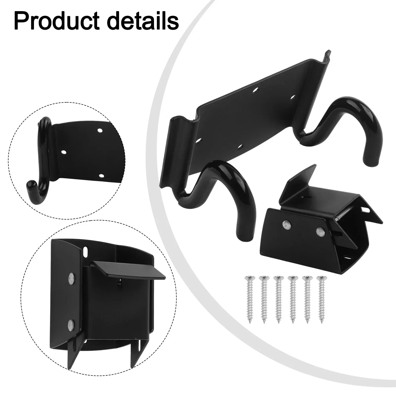 2pcs Bracket Heavy Duty Wheelbarrow Storage Hook With Spring-Loaded Lifter Latch For Garages Sheds Outdoor Buildings