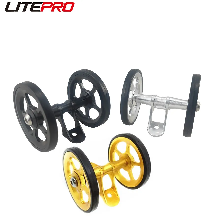 Litepro 16inch Folding Bike Big Double wheels Mudguard Easywheel 60mm Aluminum Alloy Fender Pushing Wheelset For Brompton Bike