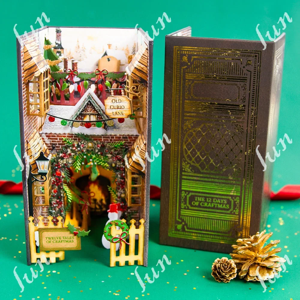 Metal Cutting Dies Craftmas Festive Book Nook Box Set Mold Craft Paper Card Make Template Handmade Holidays