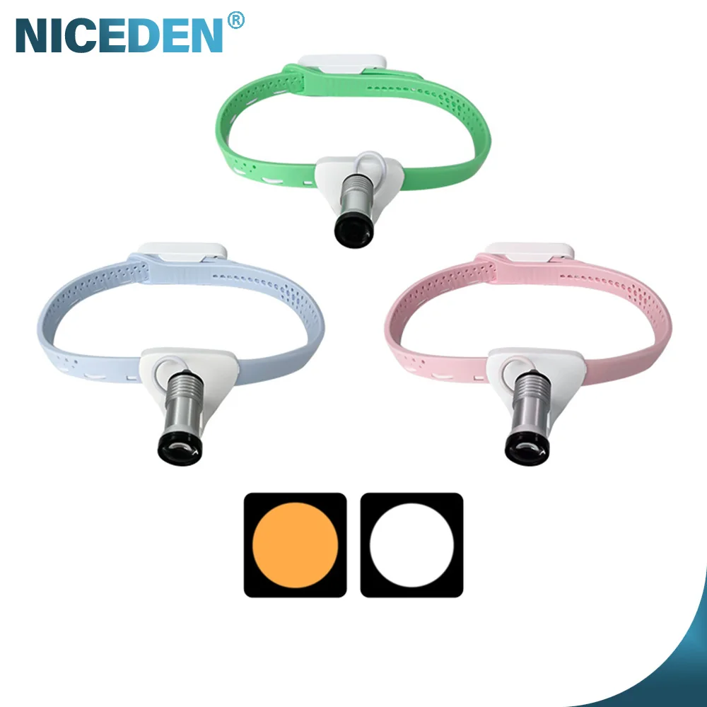 Niceden Dental Headlamp Cordless LED Microscope  5W LED Lamp For Dental Loupes Surgical Loupes Surgery Light Lamp