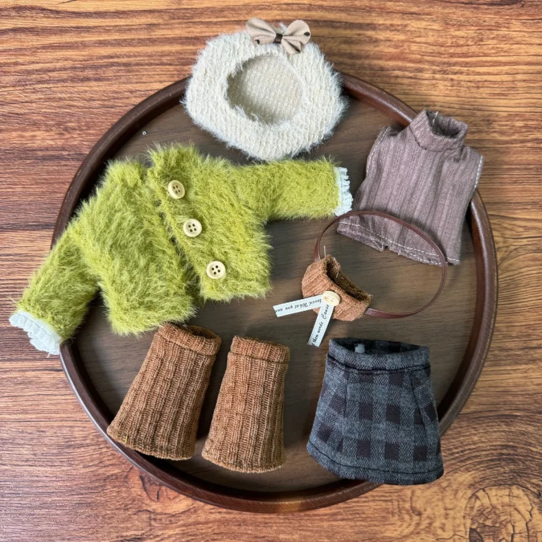 Cute Fashion 30cm BJD Doll Clothes 1/6 Scale Doll Outfit Set Girl Doll Replacement Dress Up Accessories for Birthday Gift Toy