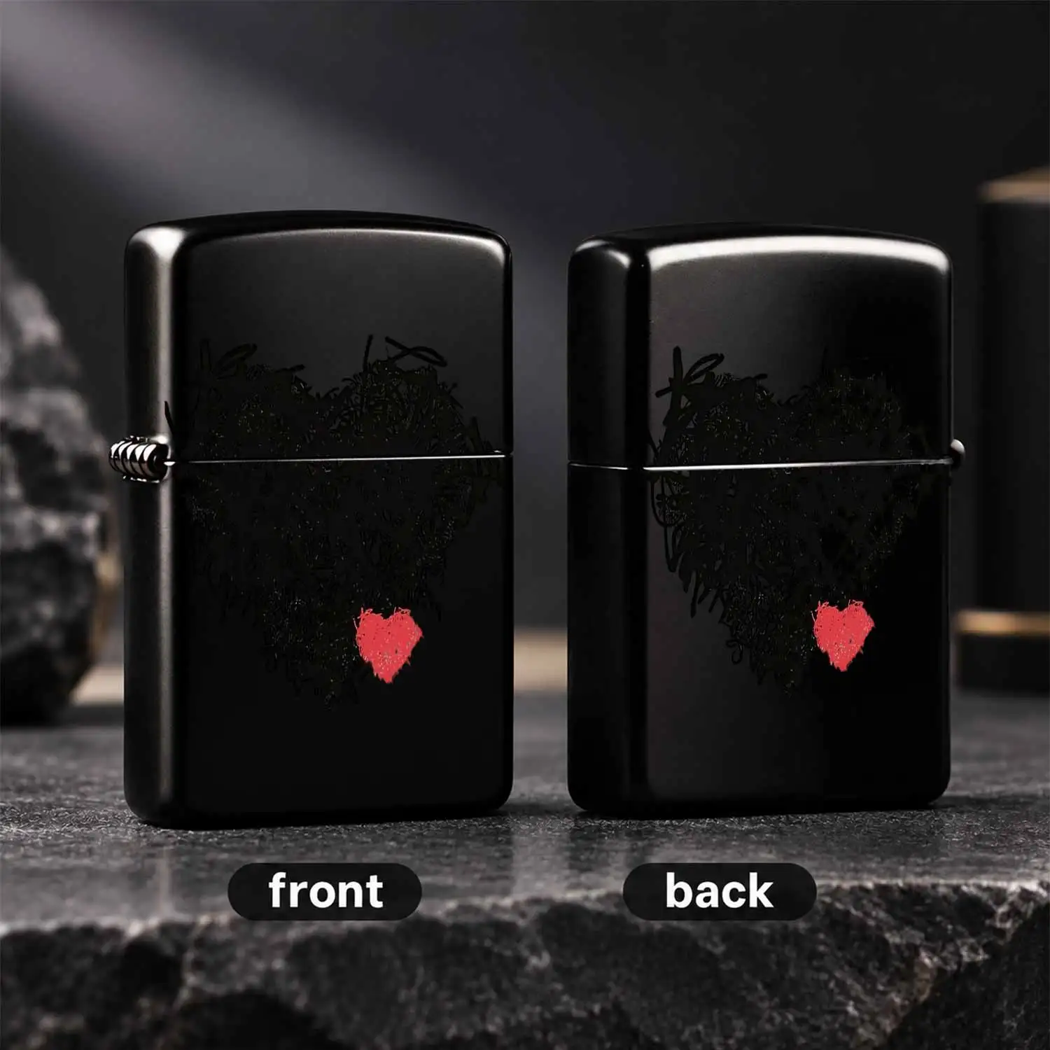 Creative Scribble Heart Pattern Portable Lighter, Stylish Artistic Graffiti Design Daily Use Ignition Tool, Ideal For Outdoor Trip Home Decor Gifting, Multi-Scenario Practical Cool Unique Accessory For Daily Dating Camp A Humorous And Inter