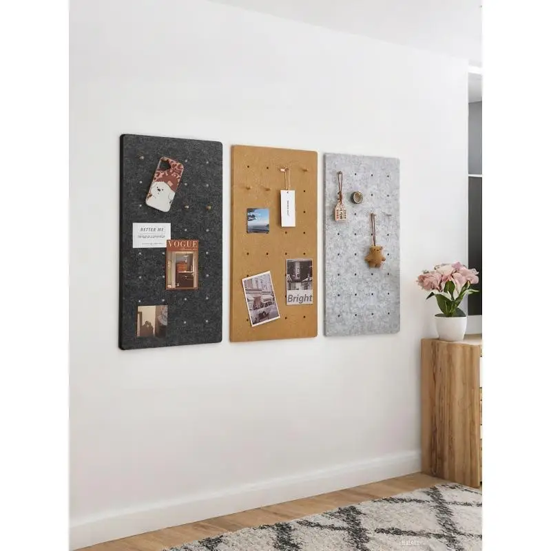 Acoustic Felt Wall Panels DIY Self-Adhesive Photo Display Board Soundproof Wall Tiles for Picture Collage Home Office Decor
