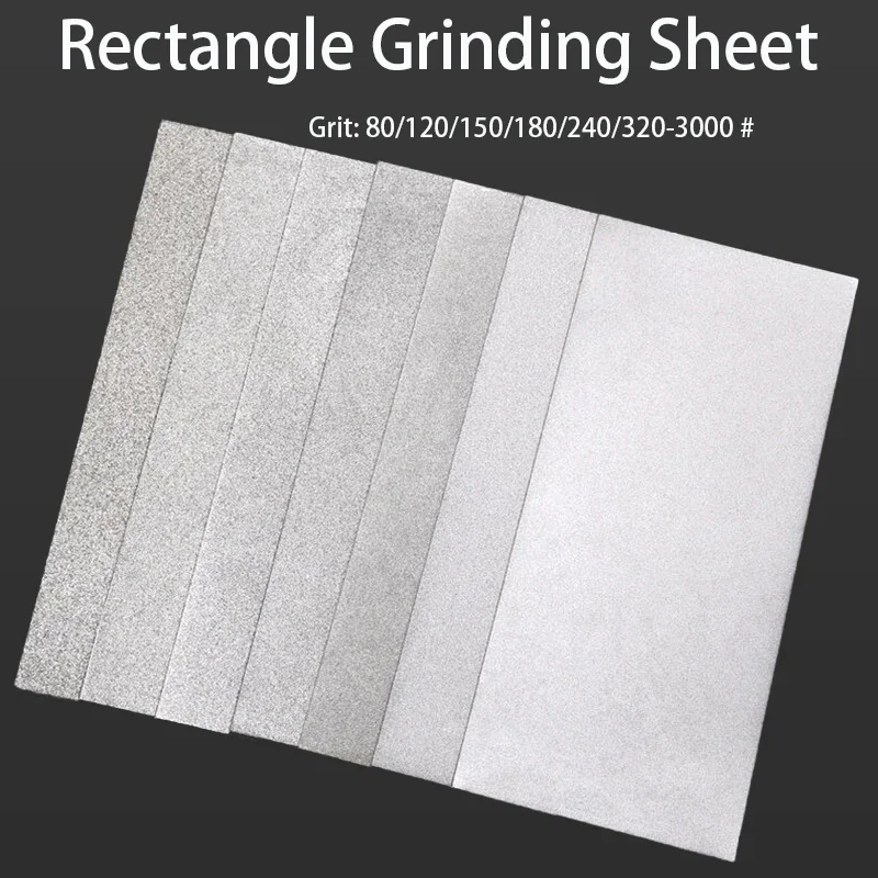 170*75mm Rectangle Grinding Sheet Hard Sharpening Stone Plate Lapping Film 80/120/150/180/240/320/400/600-3000 Grit