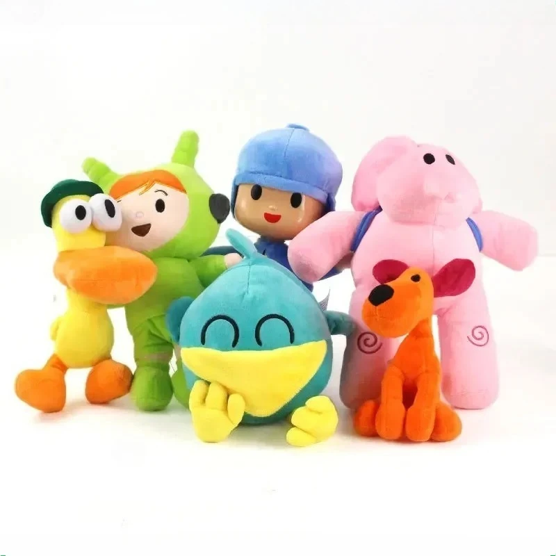 Cute little P Yu Miao Pocoyo plush toy set-Ali elephant, barto duck, puppy Lula and animal doll as birthday gifts for children. view 3