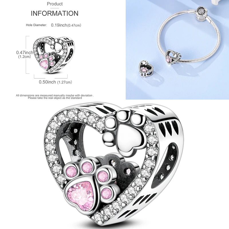 925 Sterling Silber Charm Herz Elefant Baum Reise-Perlenanhänger Passend für Europäische Armbänder DIY Damenschmuck Geschenk 2026 – Detail 35