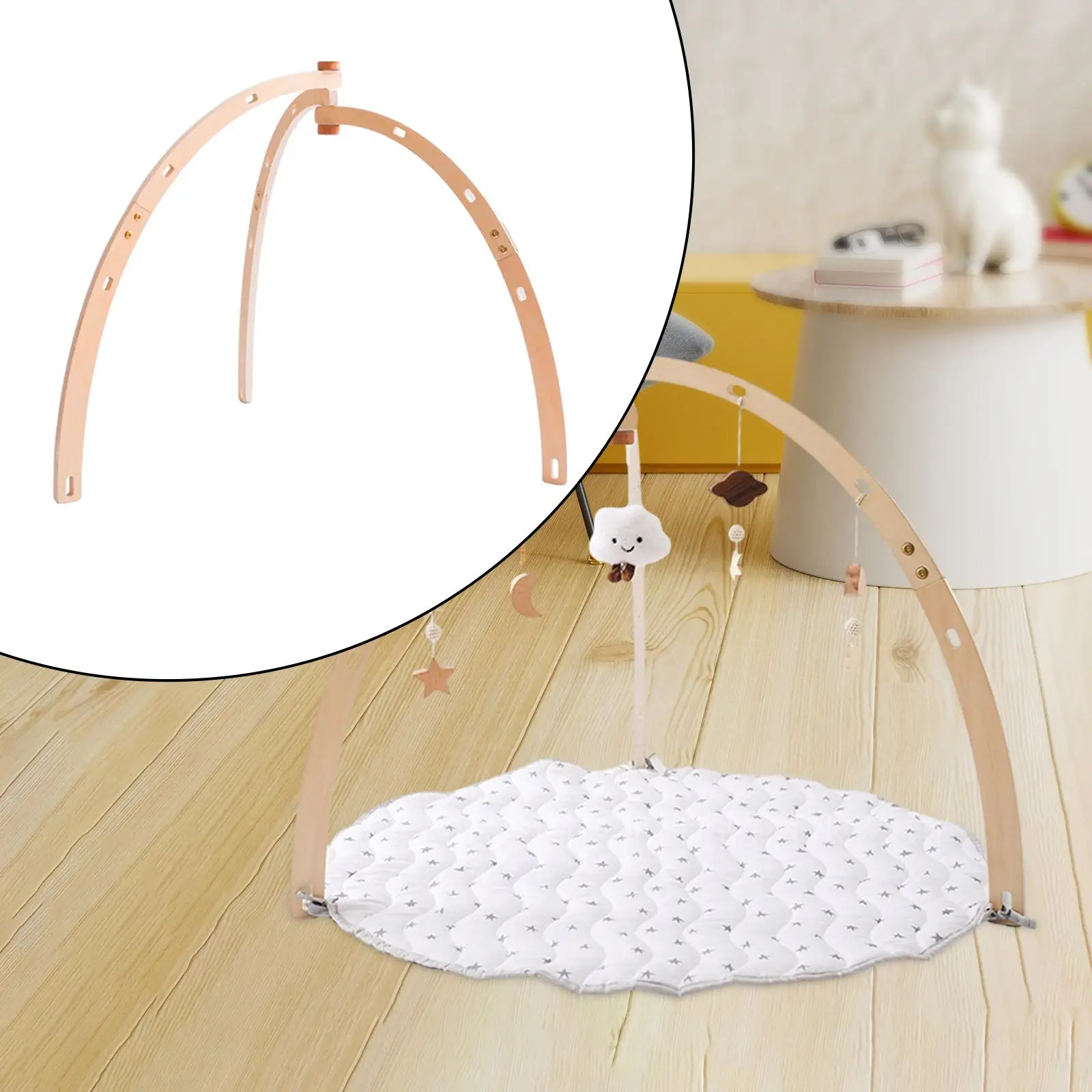 Play Gym Frame Foldable Frame Bar Activity Center Hanging Bar, Infant Activity Gym for Girl and , Babies Ages 0-36 Month
