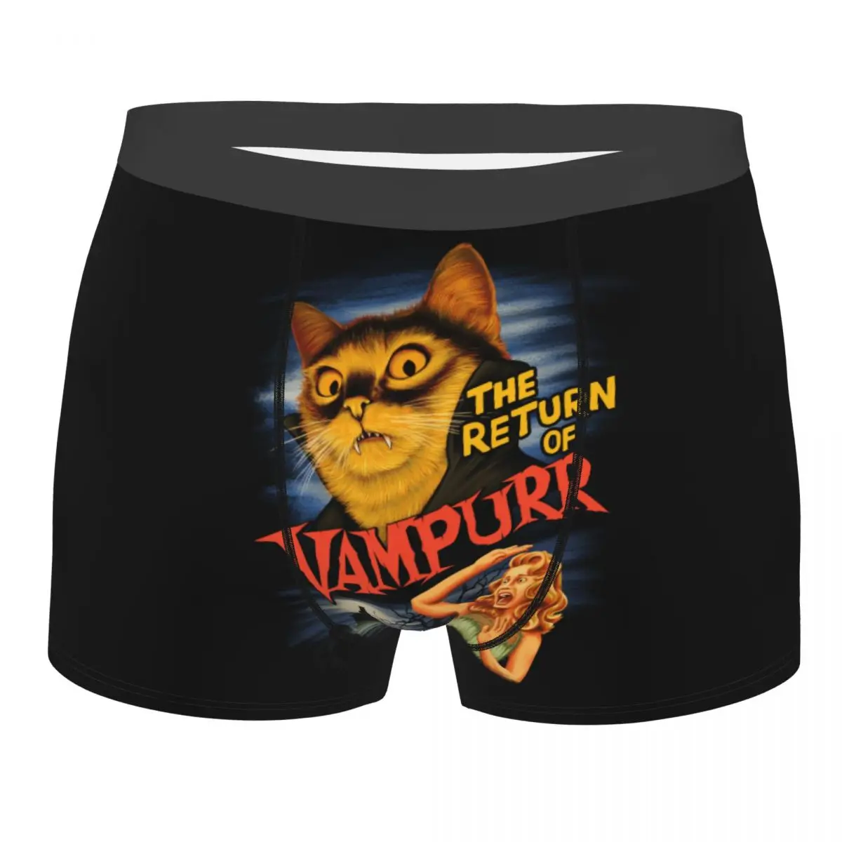 

Custom Male Cool Halloween Cat Underwear The Return Of Vampurr Monster Boxer Briefs Breathable Shorts Panties Underpants