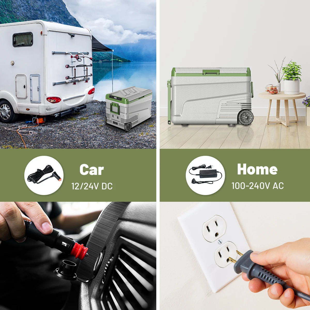 G55E Alpicool electric camping car refrigerator battery portable freezers ac/dc solar fridge 12/24V 100-240V car home dual use