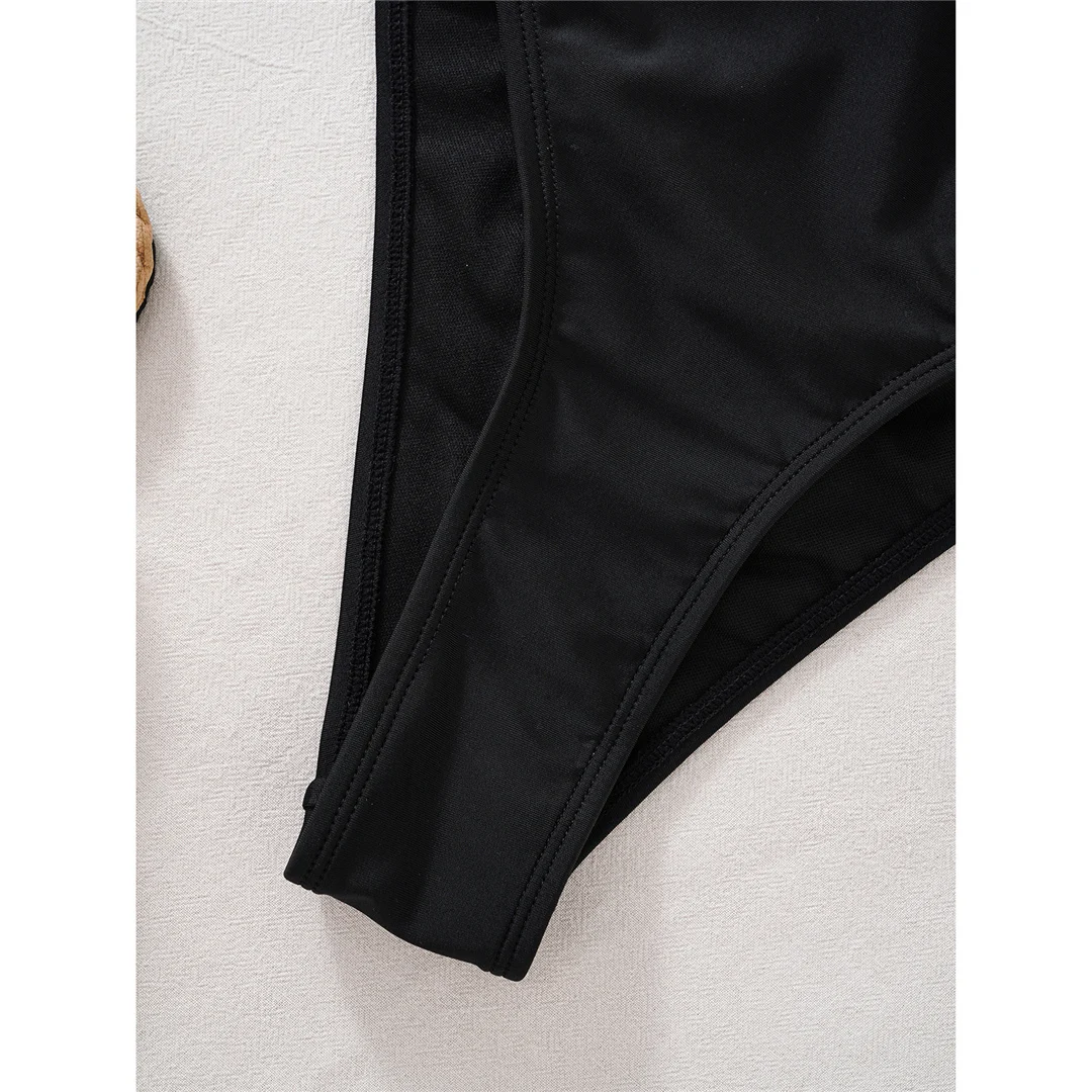S - XL, einteiliger Badeanzug mit ausgeschnittenem Metallring, Damen-Badebekleidung, hoch geschnittene Beine, Monokini, gepolsterter Badeanzug, Badeanzug, Modell V6834. – Detail 10