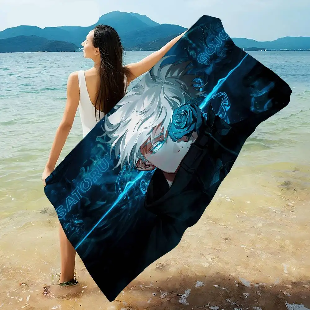 Jujutsu Kaisen Satoru Gojo Anime Beach Swimming Towel Soft Absorbent Washcloth Children's Gifts for Kids Travel Camping Gym