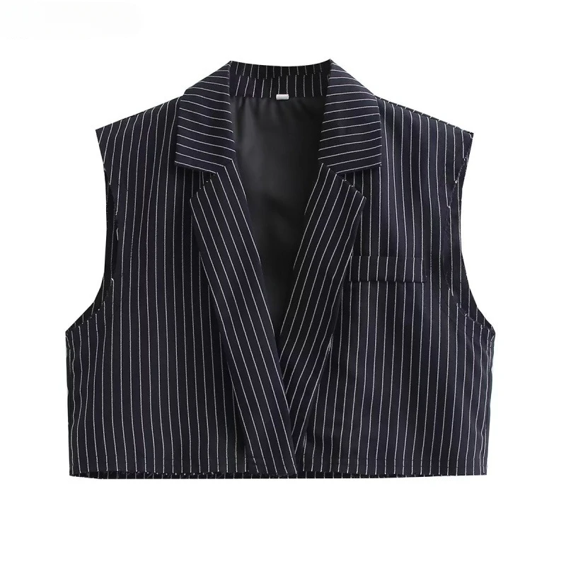 

2024 New Striped Vest Spring and Autumn Suit Women's Slim Fit Short Jacket