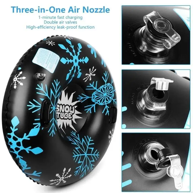 

Inflatable Winter Sledding Disc 47Inch Diameter With Reinforced Grab Cables Permanent Snow Tube For Ski Inclines And Snow 24BD