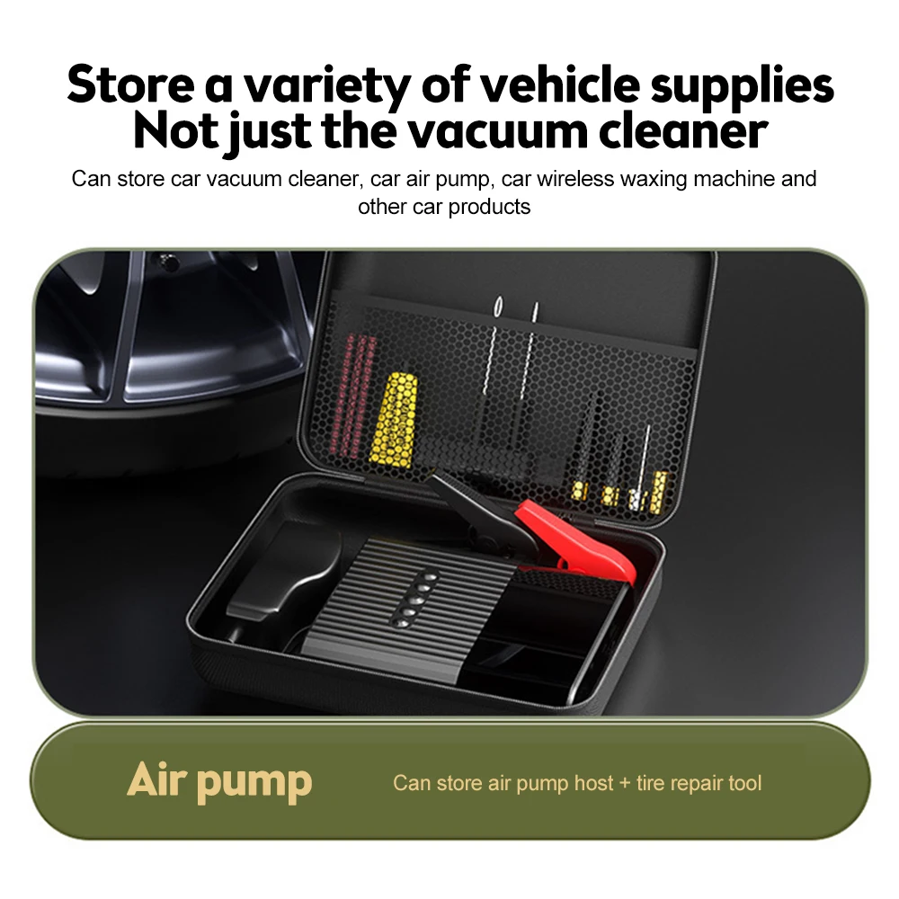 Car Vacuum Cleaner Storage Bag Portable Air Pump Dustproof Bag Headphone Charger Data Cable Storage Box Organizer Carrying Case