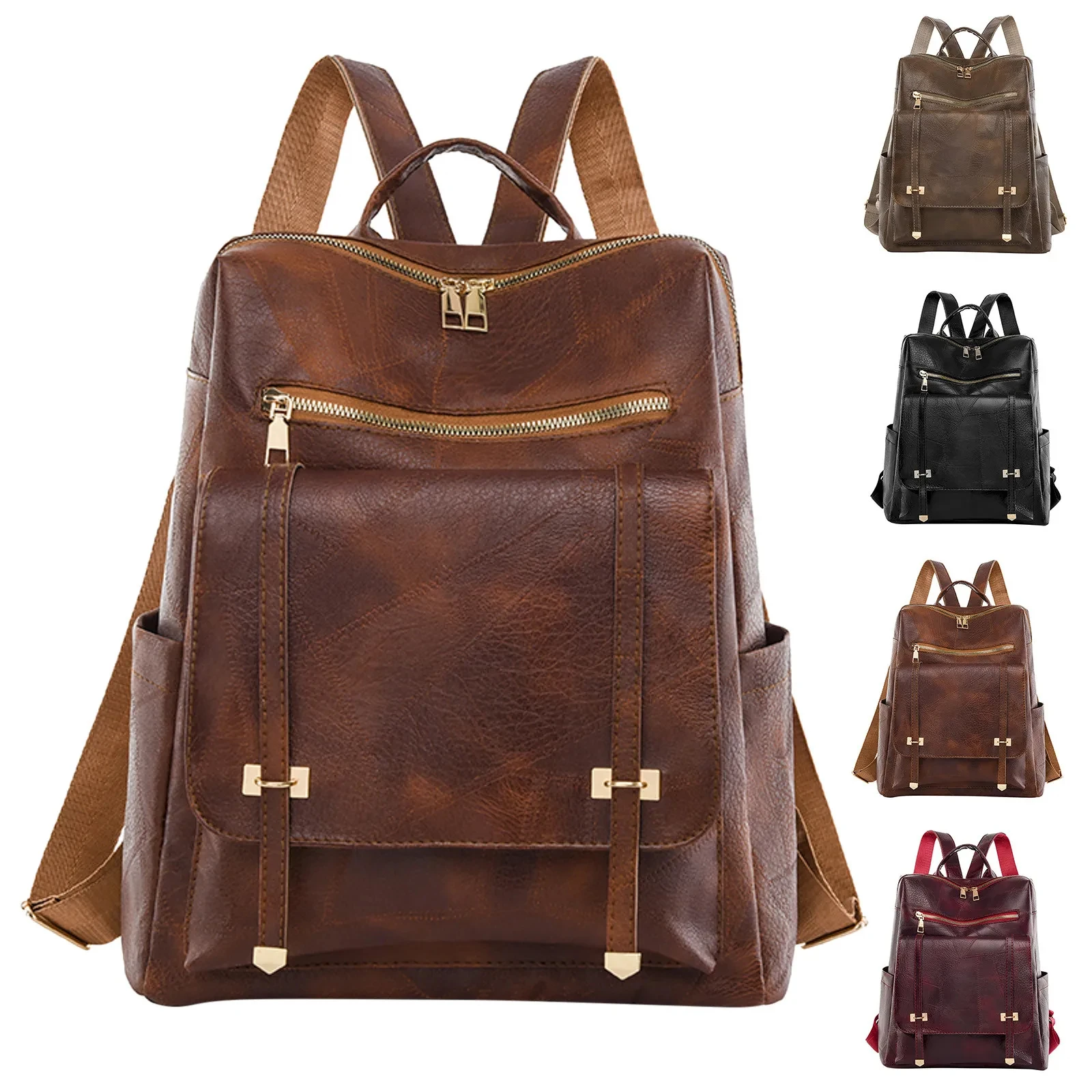 

Simple Style Bags For Women Ladies Fashion Solid Color Leather Large Capacity Double Zipper Light Luxury Design New 2024 Bag