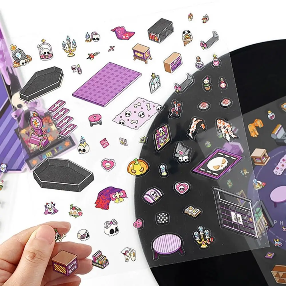 Multicolor 3D Micro Landscape Sticker Today's Business Is Open PET Stacked Material Stickers Decompression DIY Accessories