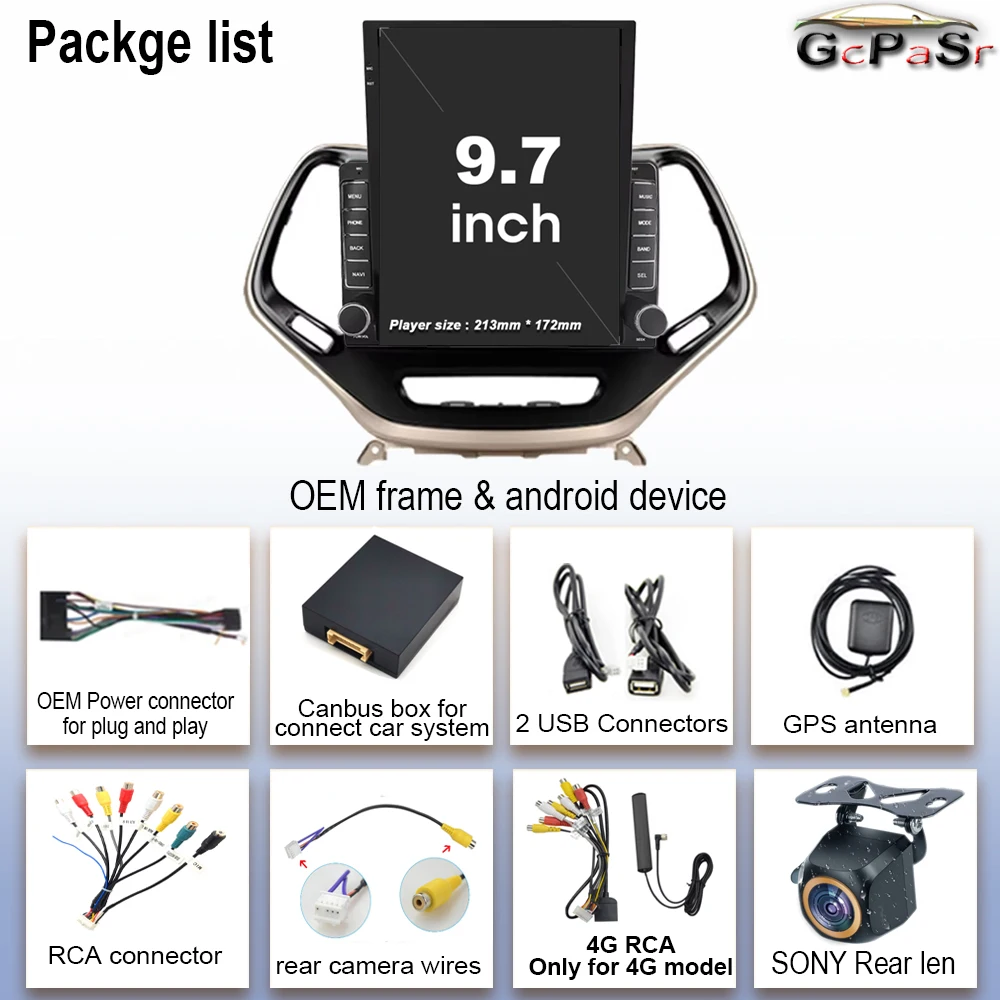 Car Android 15 For Jeep Cherokee 5 KL 2014 - 2018 Auto Radio Multimedia Video Player Navigation GPS carplay No 2din DVD 5G Wifi