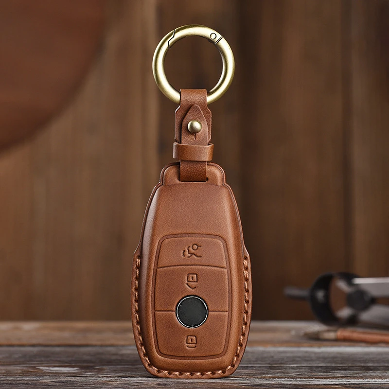 Key Case Shell Vintage Distressed Style Handmade Genuine Leather Car Key Case Suitable For Mercedes Key Cover