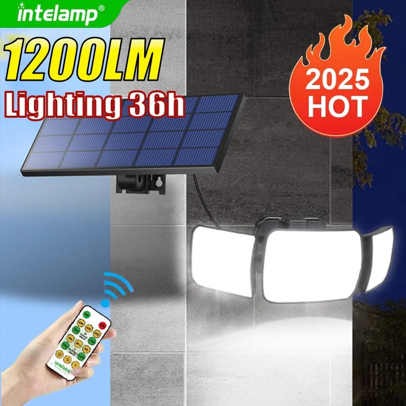 

New 1200LM Solar Outdoor Lights Outdoor Solar Lamp Lights Of Motion Sensor 3 Mode Garden Waterproof IPX65 Wall Yard Lantern