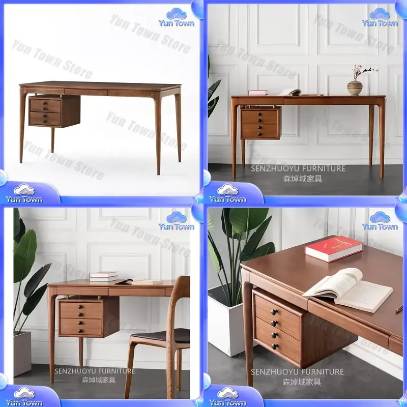 for 2026 Modern Home Office Furniture Solid Wood Desk Table with Drawer Simple Design Workstation Study Desk Computer Desk