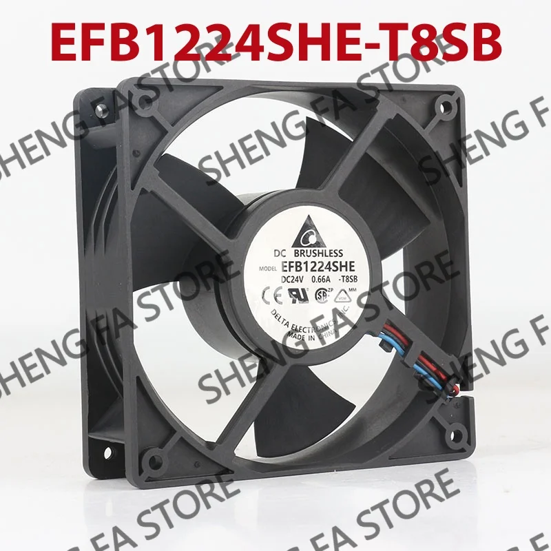 three-wire Emerson CT inverter High air volume Delta12V 48V DC24V 0.66A AC EC 12038 120x120x38MM 12CM EFB1224SHE-T8SB coolingfan