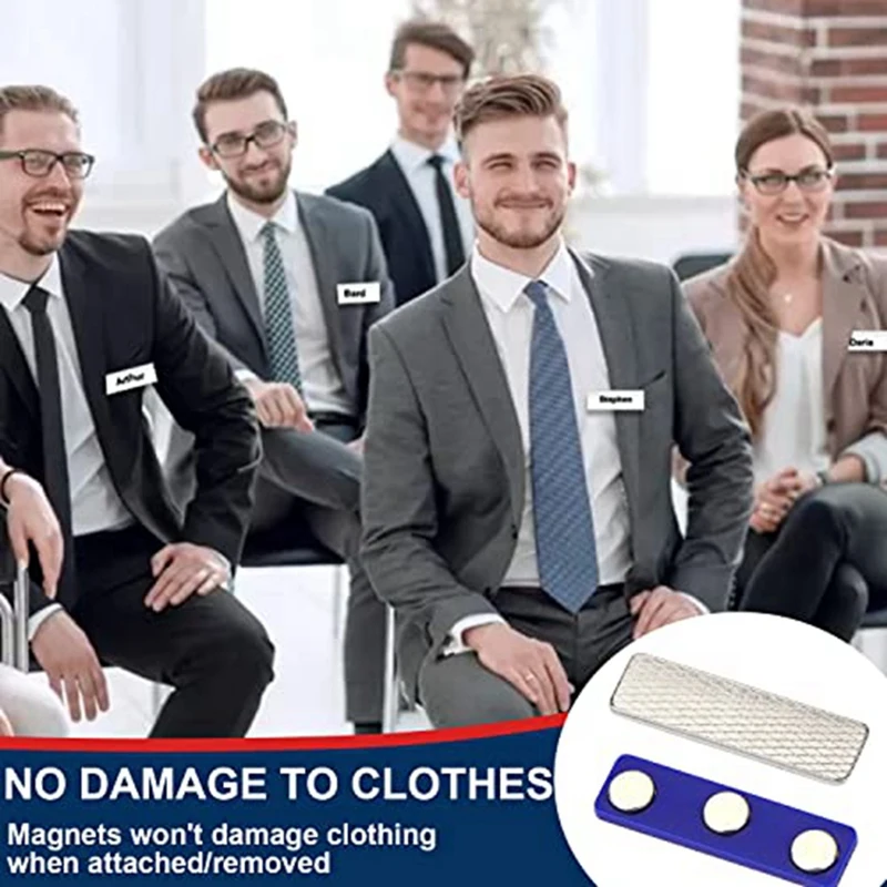 Kit di targhette magnetiche portabadge magnetici con 3 potenti magneti, targhetta con nome aziendale/Badge identificativo Set di 10