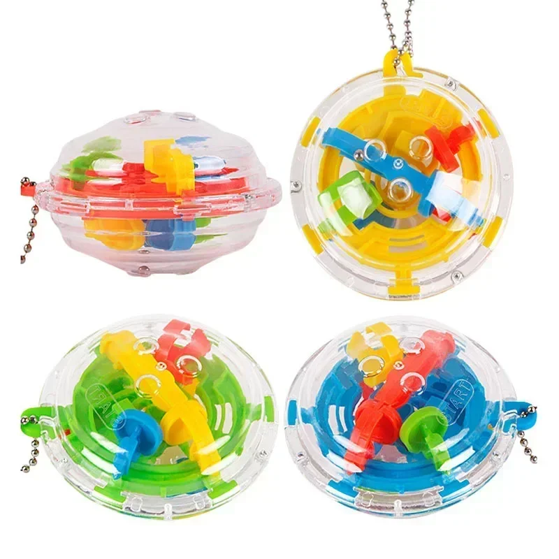 Mini bola mágica 3D de plástico Montessori para niños y adultos, llavero portátil de entrenamiento IQ, juguetes educativos, regalos