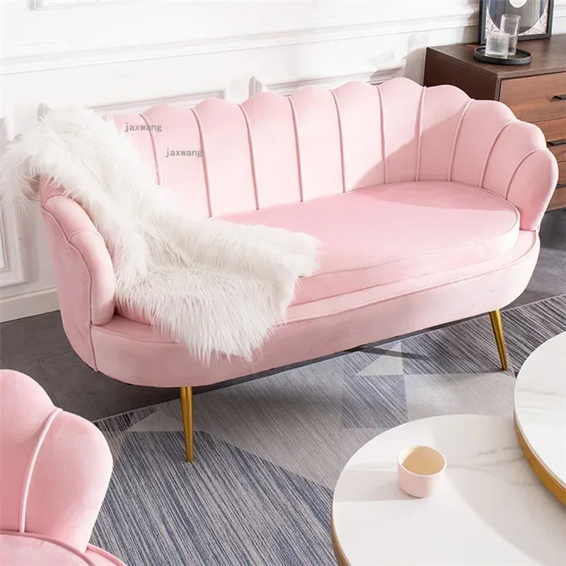 

2025new Modern Fitting Room Cafe Leisure Living Room Sofas Bedroom Cloakroom Single Sofa Nordic Minimalist Pink Vanity Chair