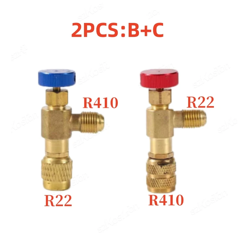 Kühlung Lade Klimaanlage Adapter Für R410A R22 1/4 "Flüssigkeit Sicherheit Ventil Schlauch R22 Kupfer Adapter Hand Werkzeug