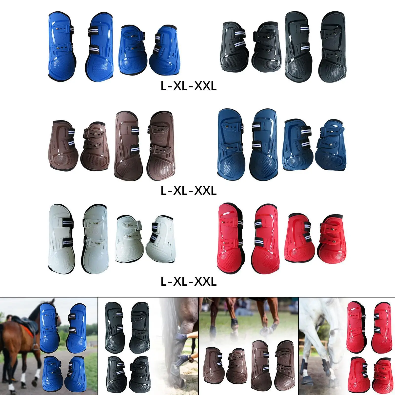 

4Pcs Horses Boots Leg Protection Portable Support Shock Absorbing Adjustable