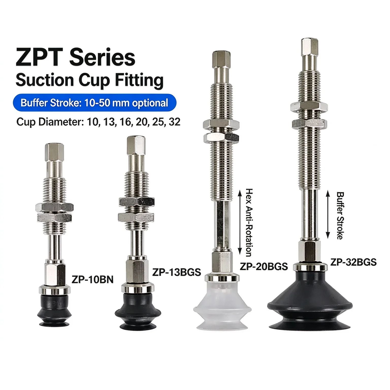 EP Industrial Vacuum Pad Suction Cup Pneumatic Buffer Fittings ZPT Series BNK BSK BNJ BSJ6 10 15 25-B5-A8 for Air Tools