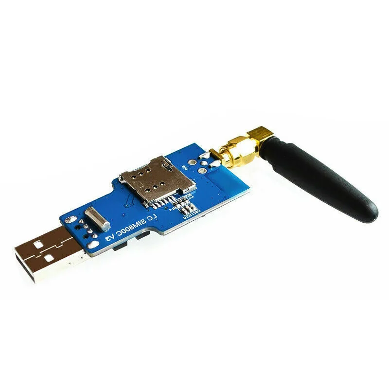 

AA94-USB To GSM Module Quad-Band GSM GPRS SIM800C Module For Bluetooth SMS Messaging With Antenna