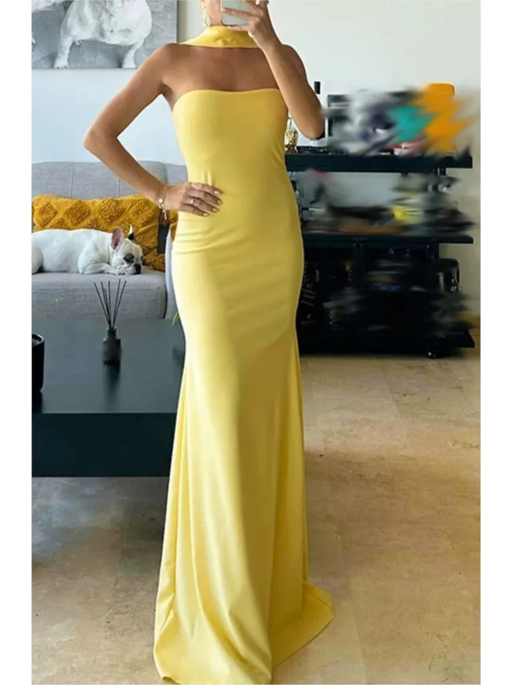 

Lady Sexy Slim Dress Fashion Strapless Package Hip Dresses For Women Elegant Solid Formal Evening Party Skirt Robe Femme Clothes