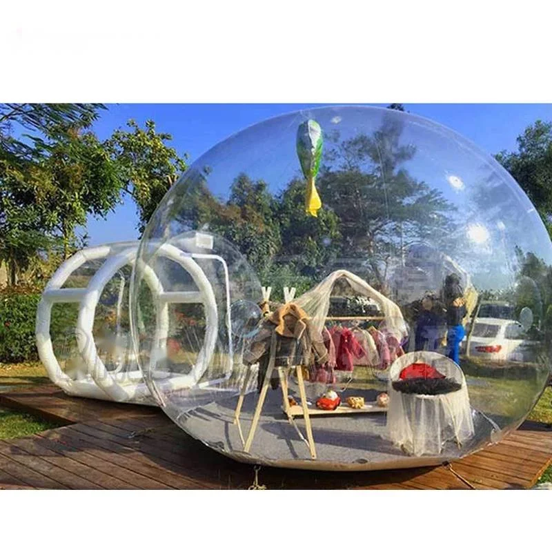 Tenda a bolle gonfiabile trasparente in PVC impermeabile e durevole all'ingrosso, stanza trasparente di lusso all'aperto, casa a cupola con chiusura ermetica