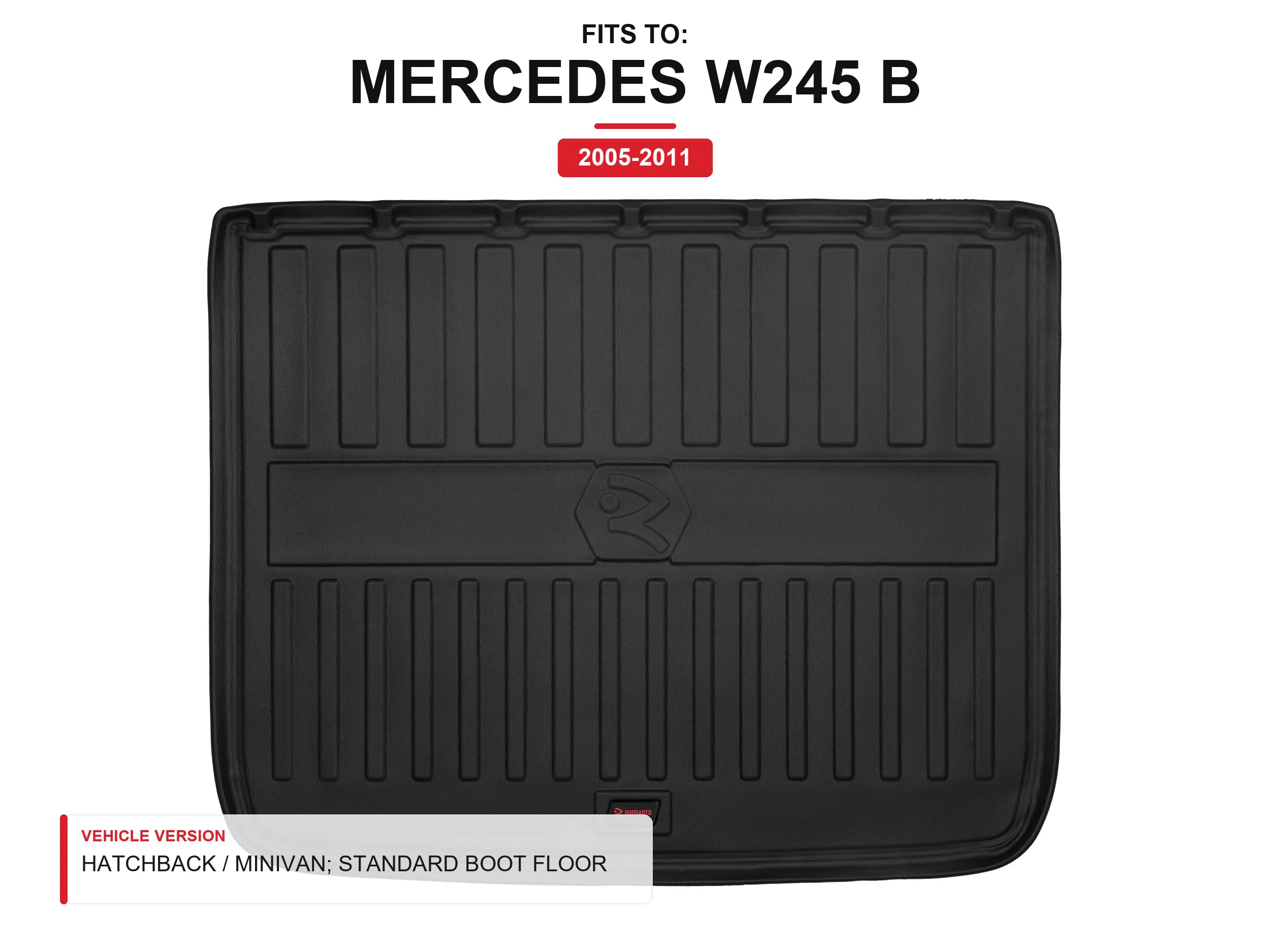 3D TPE kofferbakmat voor: Mercedes W245 B 2005-2011 Hatchback