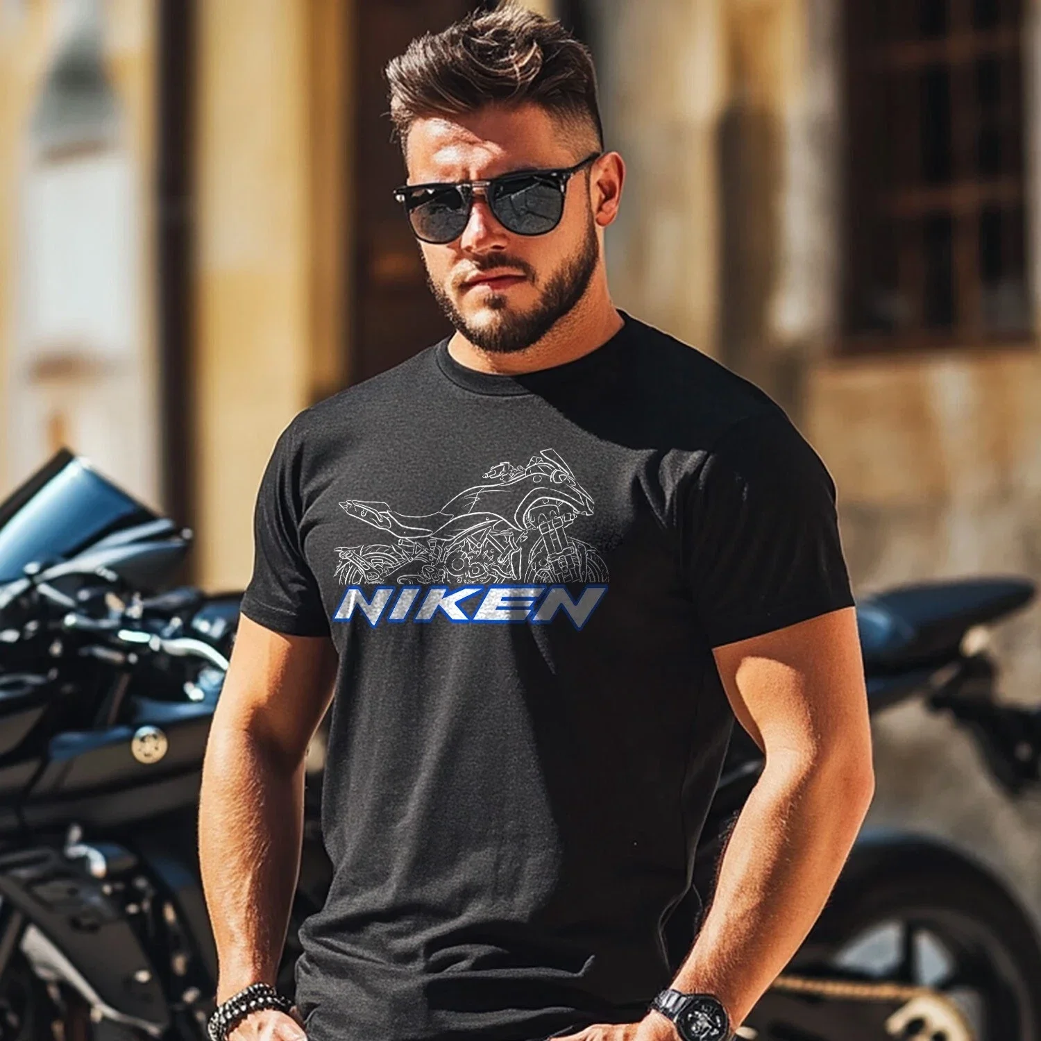 

2025 summer Casual Men 100% Cotton T Shirt Niken fans T-shirt motorcycle Graphic Summer Cool Tee