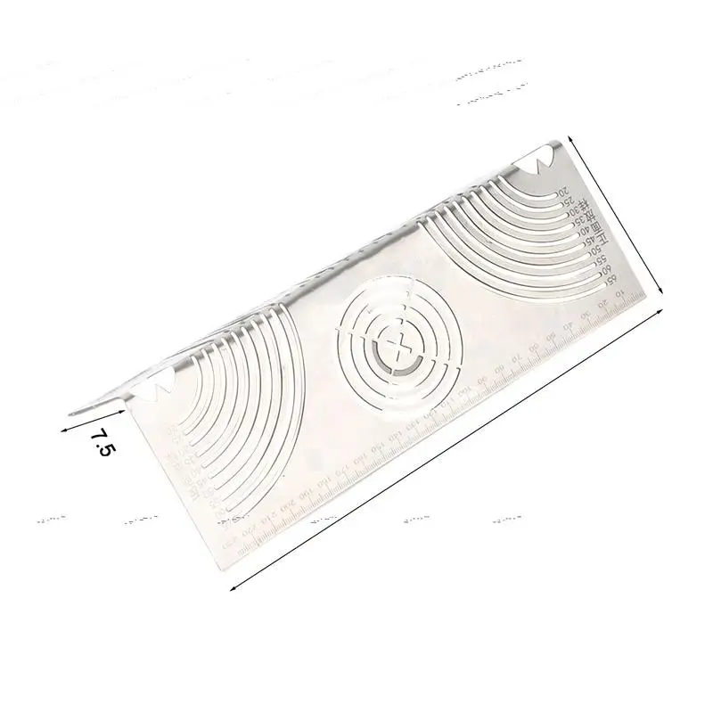 Square Steel 90 Arc Angle Marking Ruler Construction Tool Stainless Steel Parallel Ruler Convenient Multi-Function Parallel