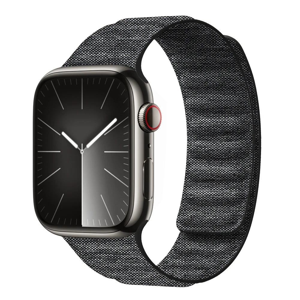 نايلون دنيم لساعة أبل ، سوار أصلي ، سوار حلقي مغناطيسي ، سلسلة iWatch 8 SE 7 Ultra ، 44 من ، 40 ، 45 ، 49 ، 41 حزام ، جديد
