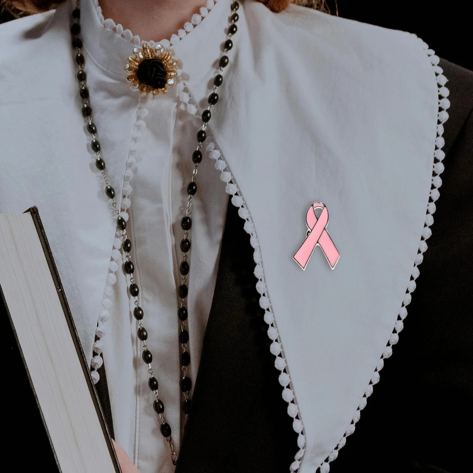 

10Pcs Pink Ribbon Breast Cancer Awareness Pins Elegant Lapel Brooches for Women World Cancer Day Support Badge