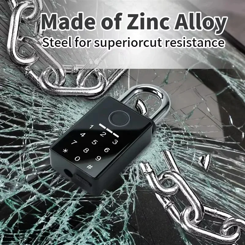 Waterproof Padlock Electronic Lock Keyless Unlock Heavy Duty Padlock for Home House Warehouse Garage gallery 2